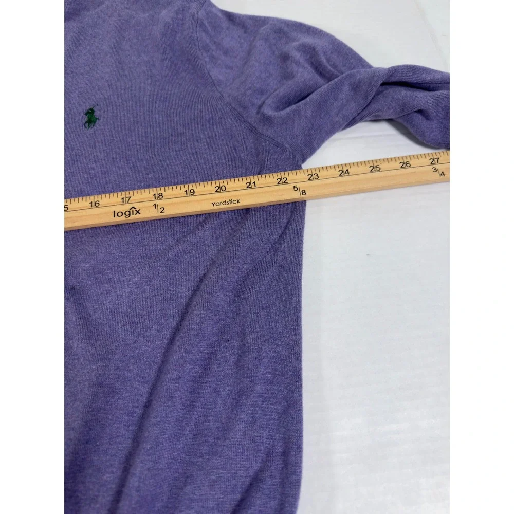 Polo‎ Ralph Lauren V-Neck Sweater Mens XL Purple Pima Cotton Preppy Old Money